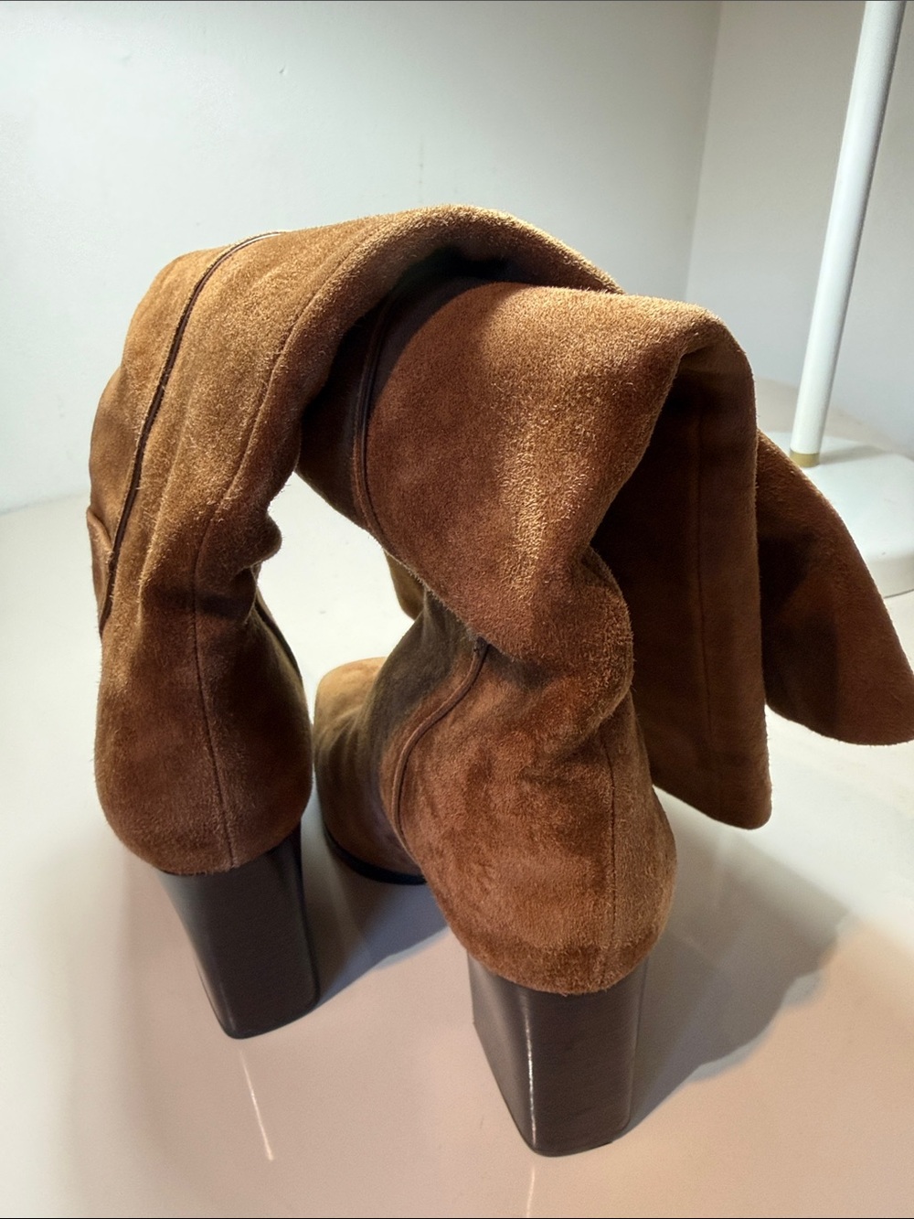 PAIGE Brown Suede Knee High Boots - Picture 3 of 5